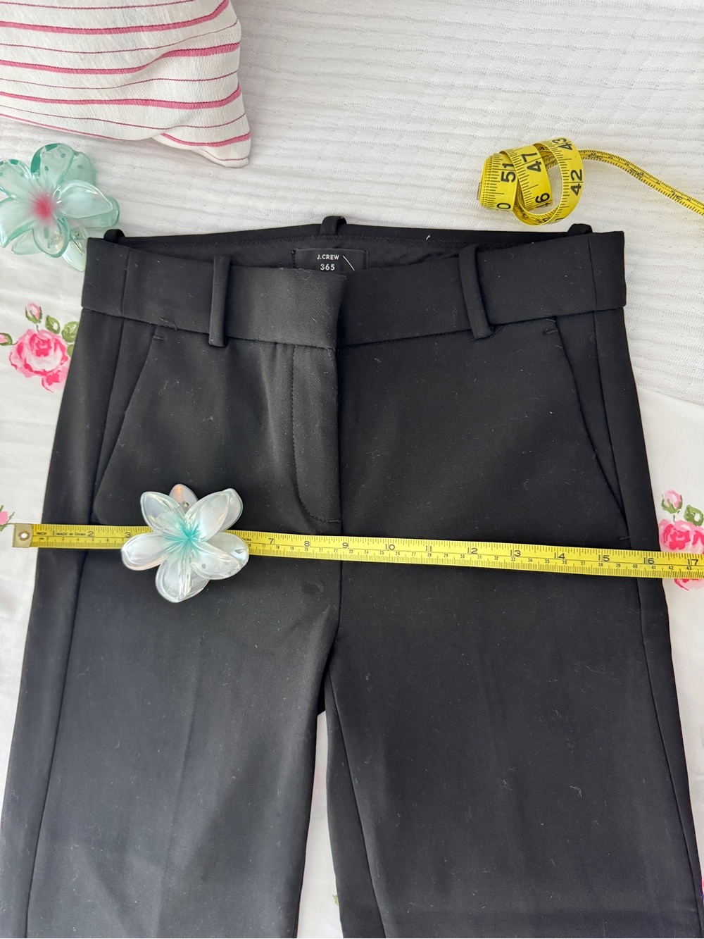 NWT, J. Crew Black Wide Leg Crop Summer Office Pants, 00/XS - Picture 7 of 10